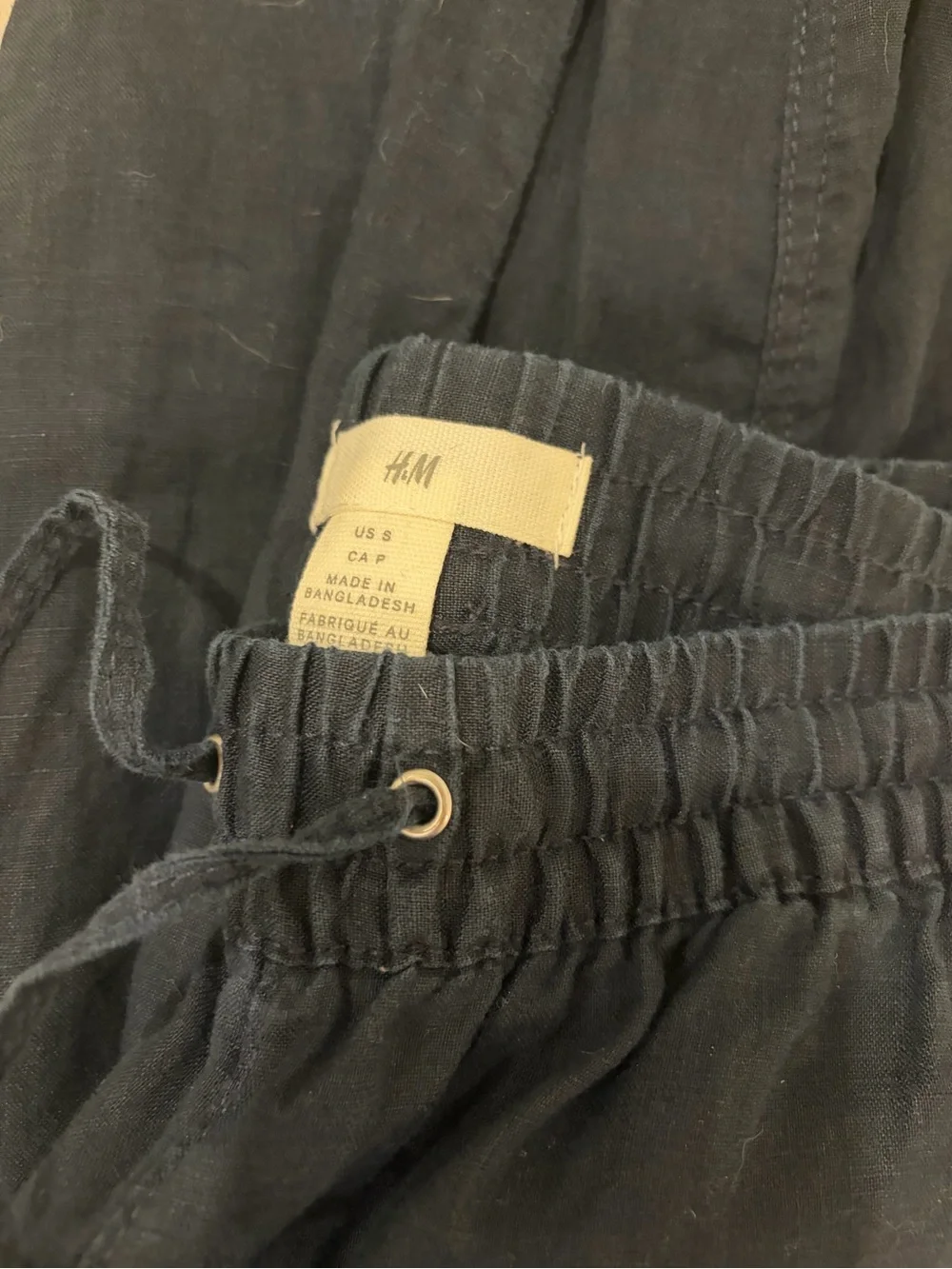 H&M navy linen pants size S
